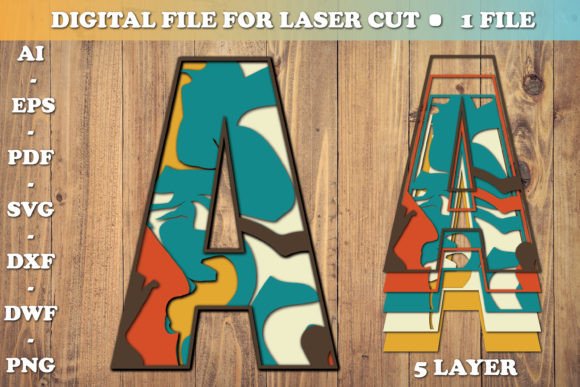 3D a Alphabet Paper Cut SVG for Crafts & Graphics Projects