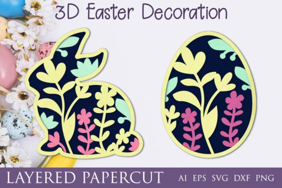 3D Layered Easter Decoration Papercut: Crafts Meets Graphics for Visual Storytelling