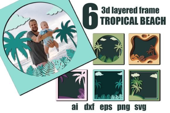 3D Layered Frame Tropical Beach Graphics for Print Templates: A Brand Designer’s Real-World Review