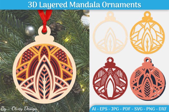 3D Layered Mandala Ornaments SVG: A Craft-Centric Graphic for Editorial Elegance