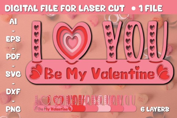 3D Valentine’s Multilayer Paper Cut SVG for Crafts & Graphics