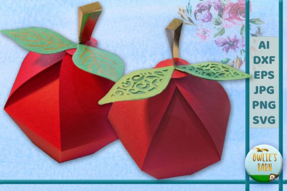 Apple-Shaped Muffin Box 3D SVG for Shapes