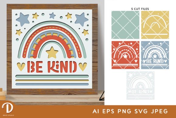 Boho Rainbow 3D SVG for Shadow Boxes