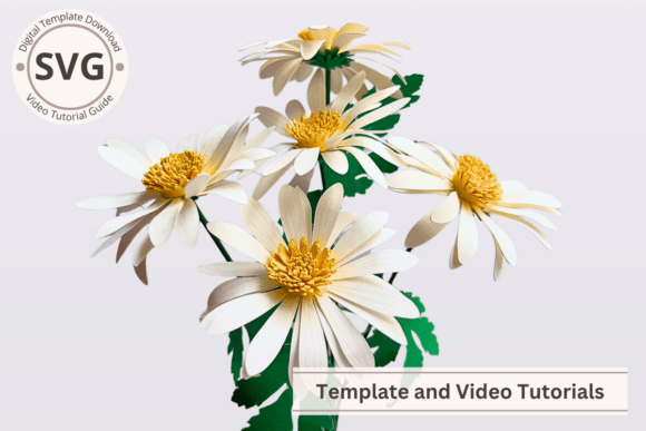 Easy DIY Paper Flower Daisy 3D SVG for Paper Flowers