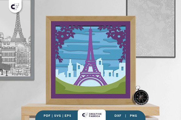 Eiffel Tower 3D SVG: Elegant Countries Craft Asset