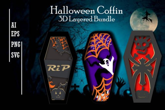 Halloween Coffin 3D SVG Bundle: A Designer’s Take for Print Templates & Graphics Projects