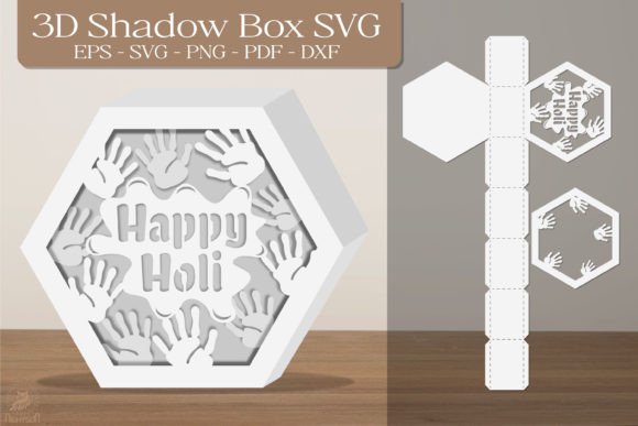 Happy Holi 3D SVG for Shadow Boxes
