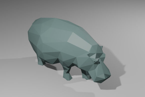 Hippo PaperCraft Sculpture: 3D SVG Shapes for Branding