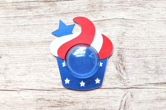 Patriotic Cupcake Candy Dome Holder 3D SVG Shapes