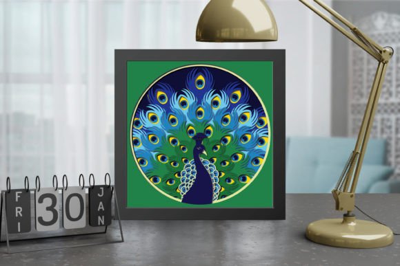 Peacock Shadow Box SVG Template: 3D SVG for Shadow Boxes