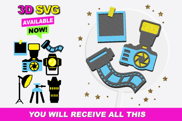 Photograph Silhouette Elements 3D SVG