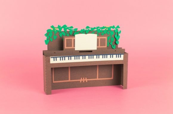 Piano Box Card: 3D SVG for Music Content