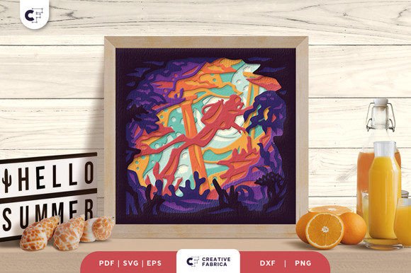 Sea Diving Shadow Box Paper Cut SVG Review