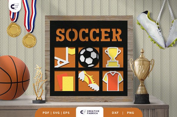 Soccer Paper Cut 3D SVG: Sports Design Review