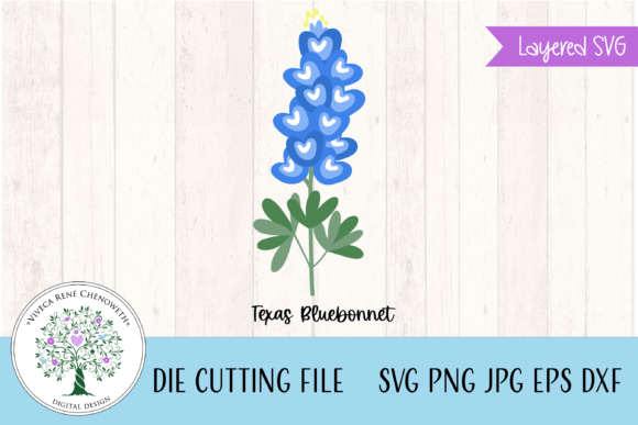 Texas Bluebonnet Flower Layered SVG & PNG: A Crafts-Friendly Graphic for Local Branding