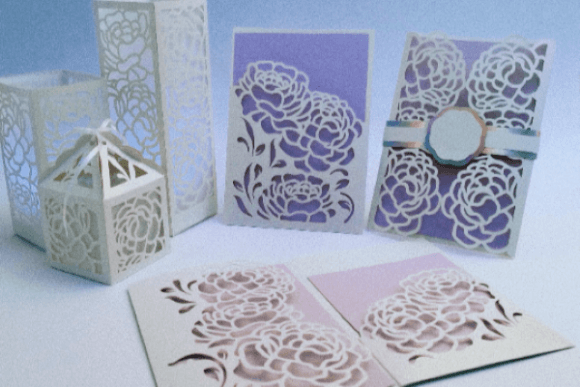 Wedding Paonies Stationery Set: 3D SVG Review