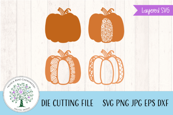 Zentangle Fall Pumpkin Layered SVG for Crafts & Graphics